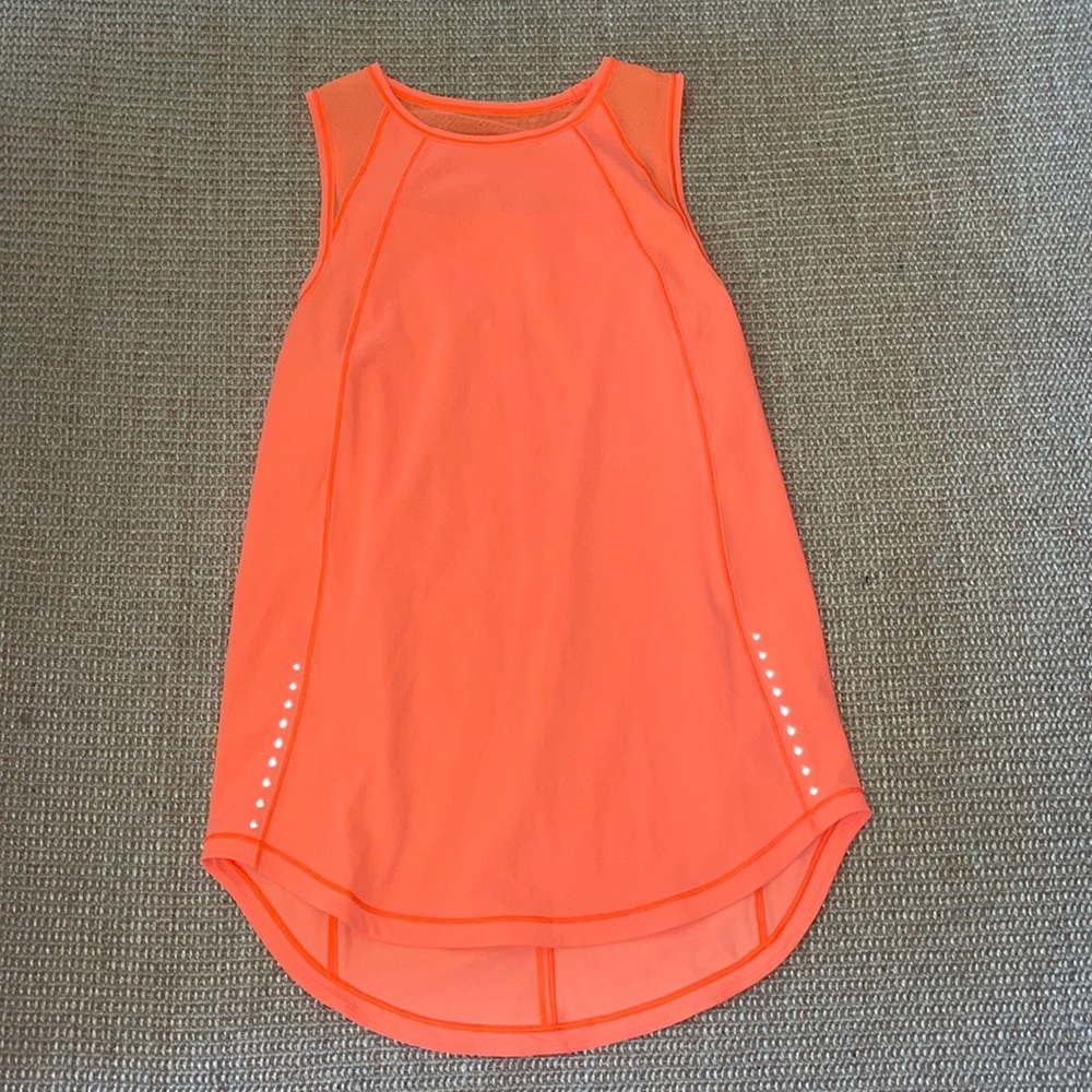 Bright orange Lululemon sculpt tank